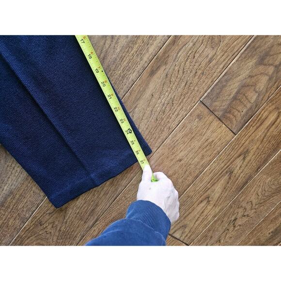 St. John Collection Navy Blue Knit Wool Blend Santana Pants Women's 4 Wide Leg - Picture 5 of 8